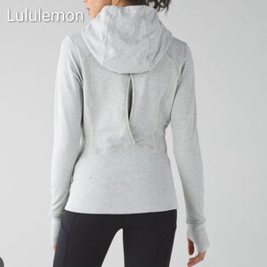 Lululemon Harmony Hoodie in heathered light grey Hooded Full Zip Sweatshirt 6